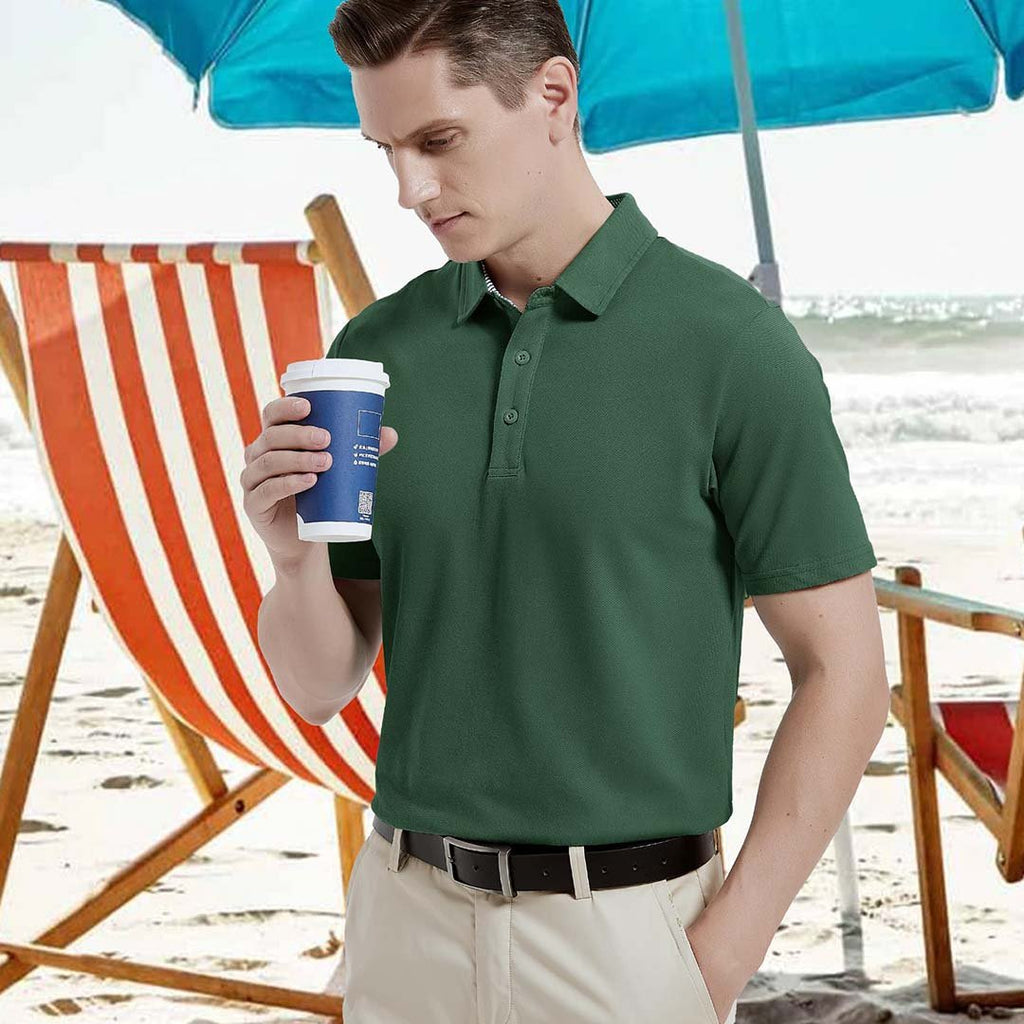 Men's Cotton Pique Short Sleeve Classic Fit Polo Shirt