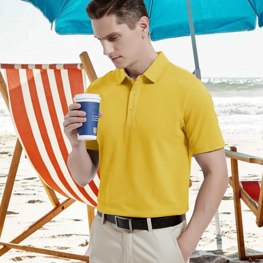 Men's Cotton Pique Short Sleeve Classic Fit Polo Shirt