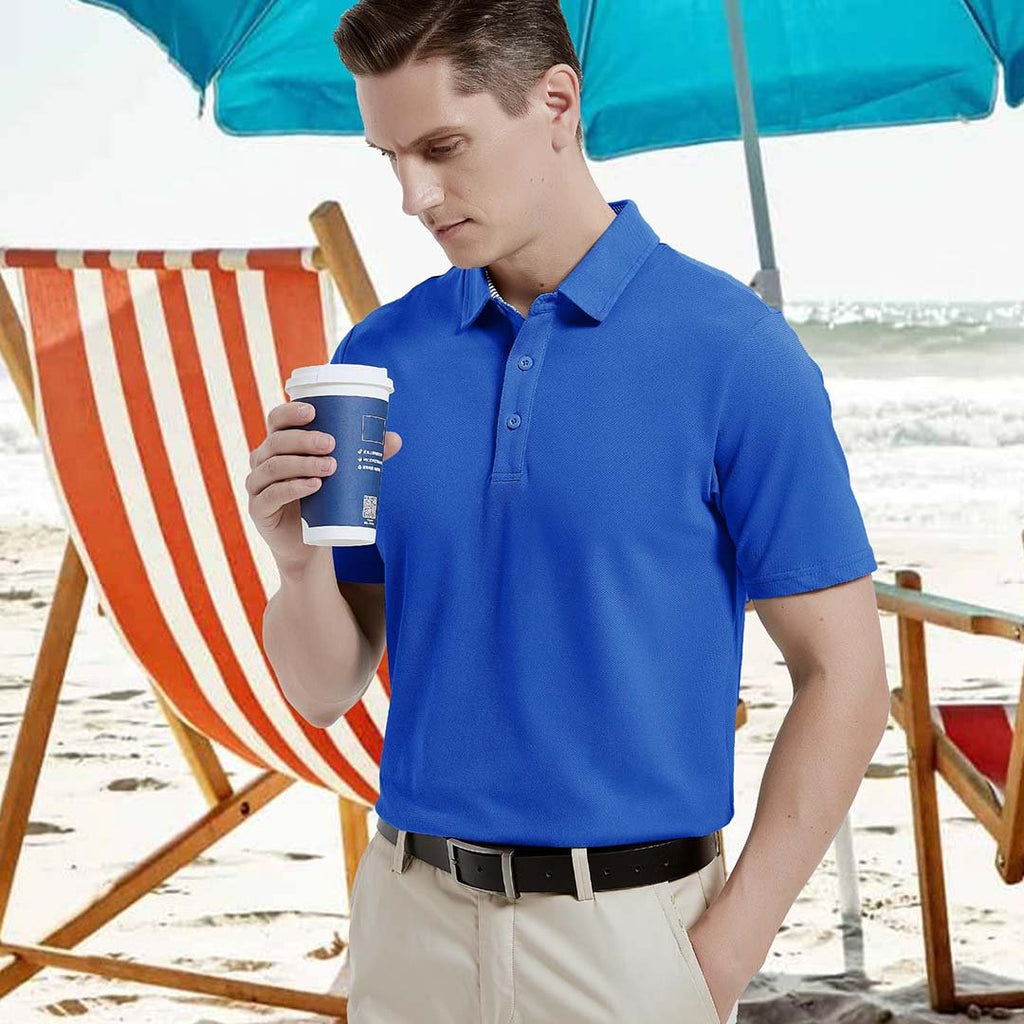 Men's Cotton Pique Short Sleeve Classic Fit Polo Shirt