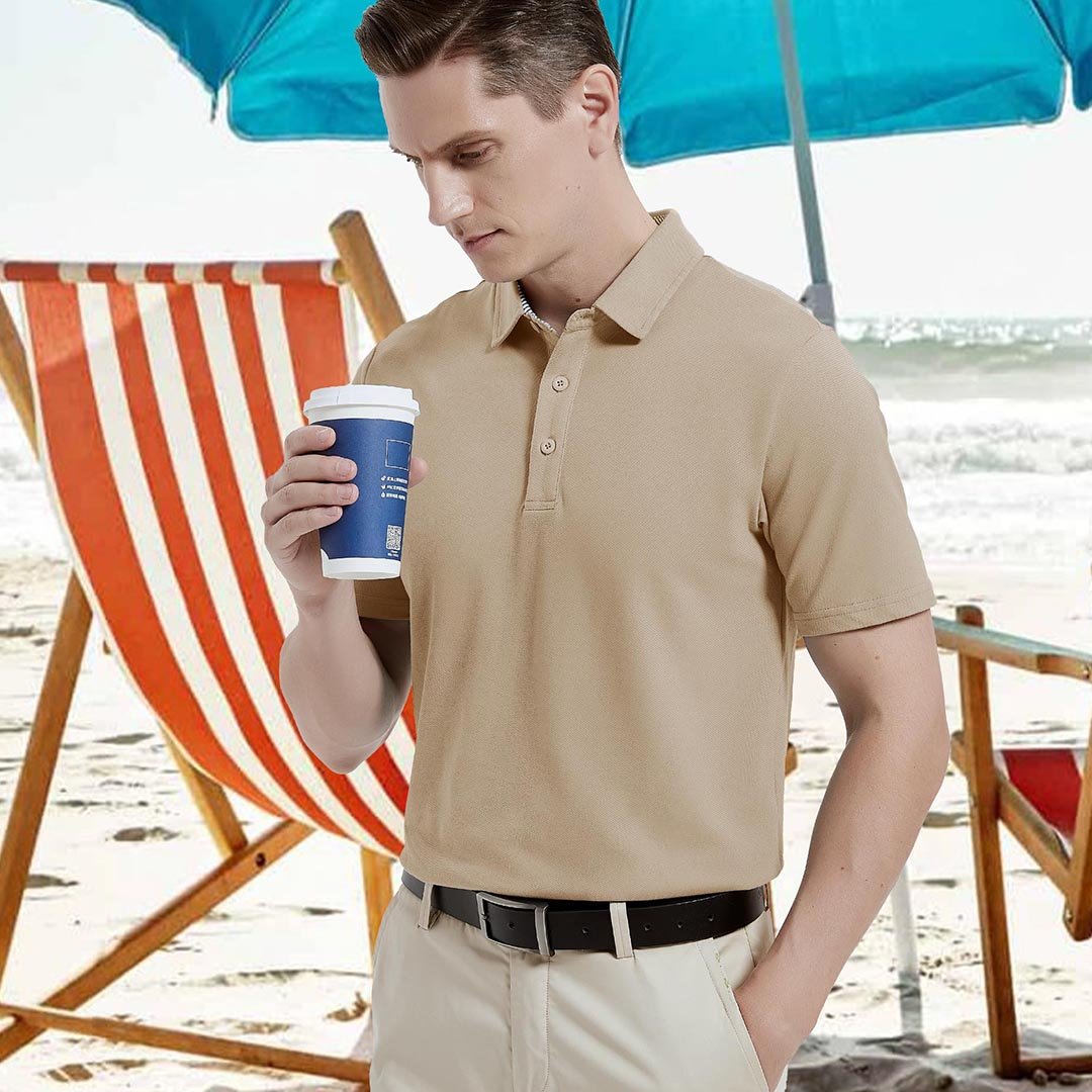 Men's Cotton Pique Short Sleeve Classic Fit Polo Shirt