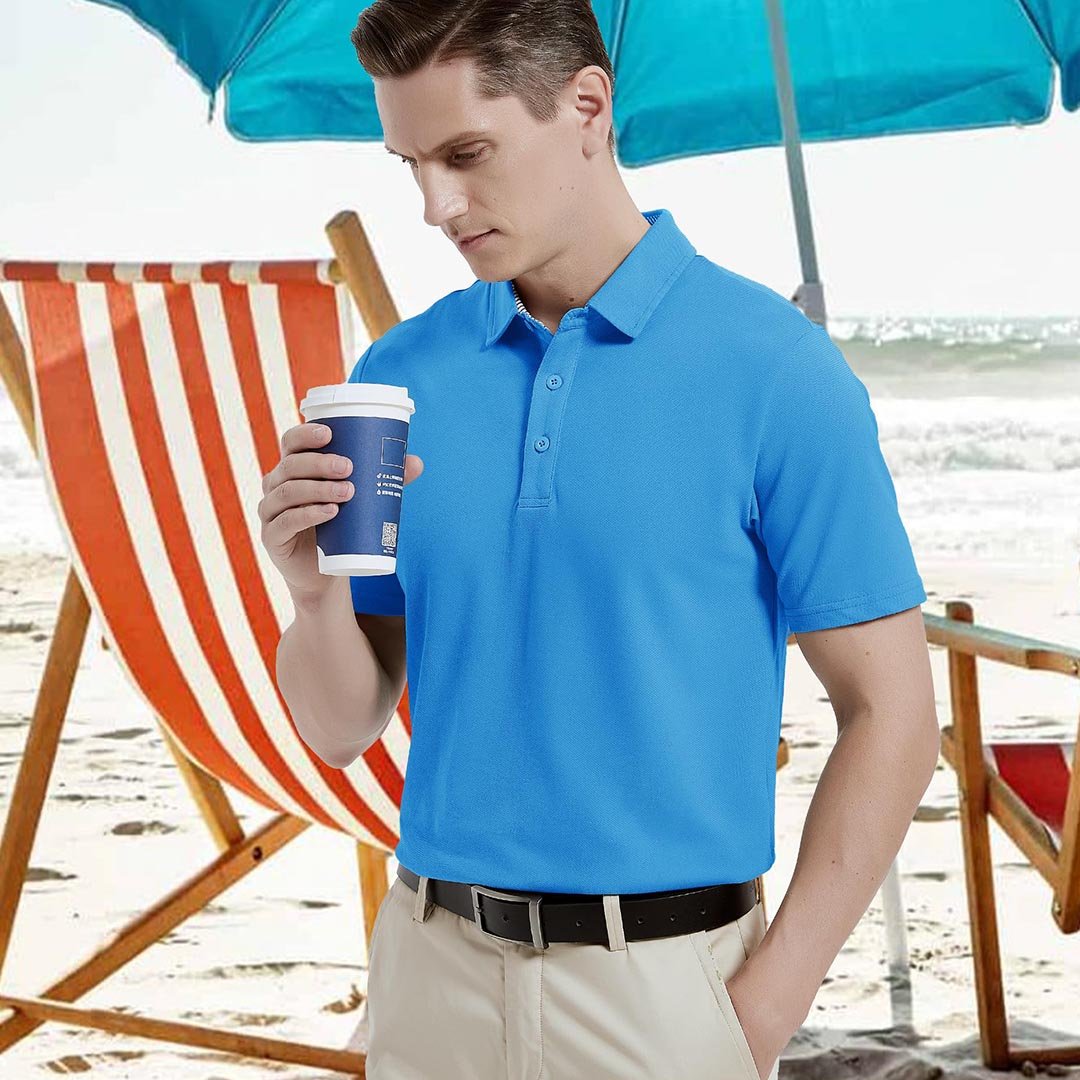 Men's Cotton Pique Short Sleeve Classic Fit Polo Shirt