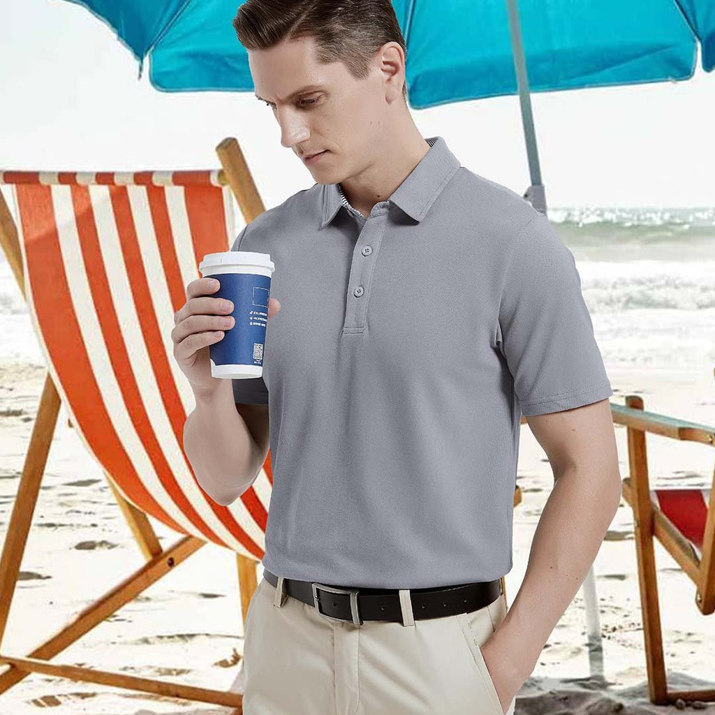 Men's Cotton Pique Short Sleeve Classic Fit Polo Shirt