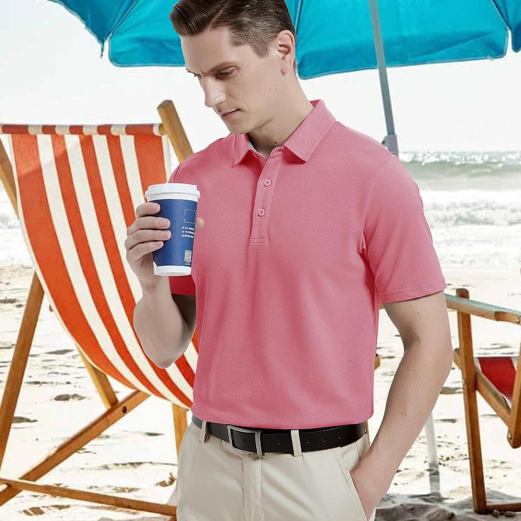 Men's Cotton Pique Short Sleeve Classic Fit Polo Shirt