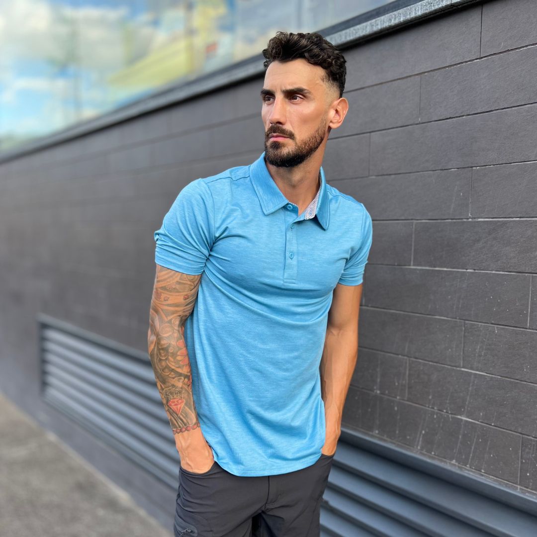 Men's Casual Polo Golf Shirts Quick Dry 3 Buttons