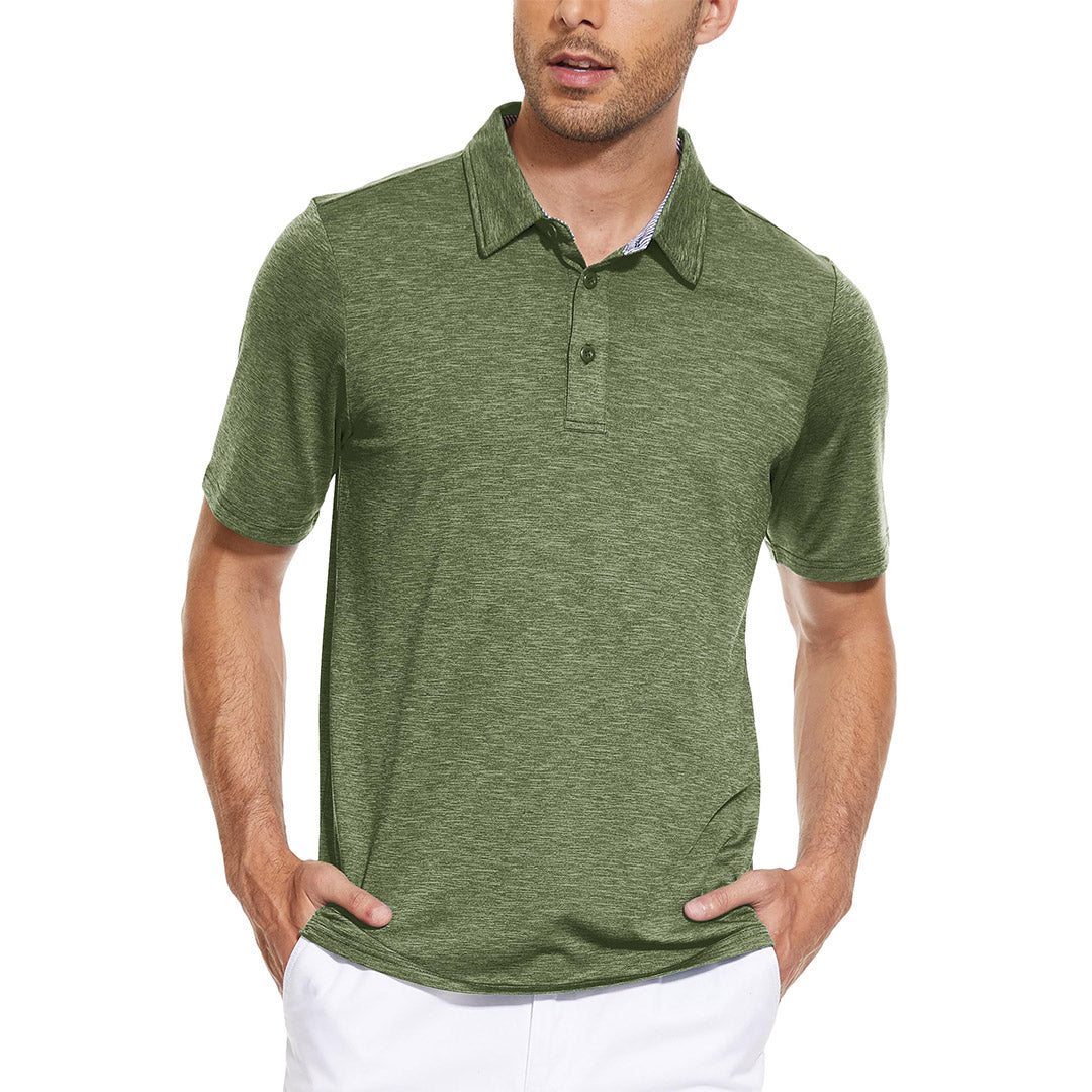 Men's Casual Polo Golf Shirts Quick Dry 3 Buttons