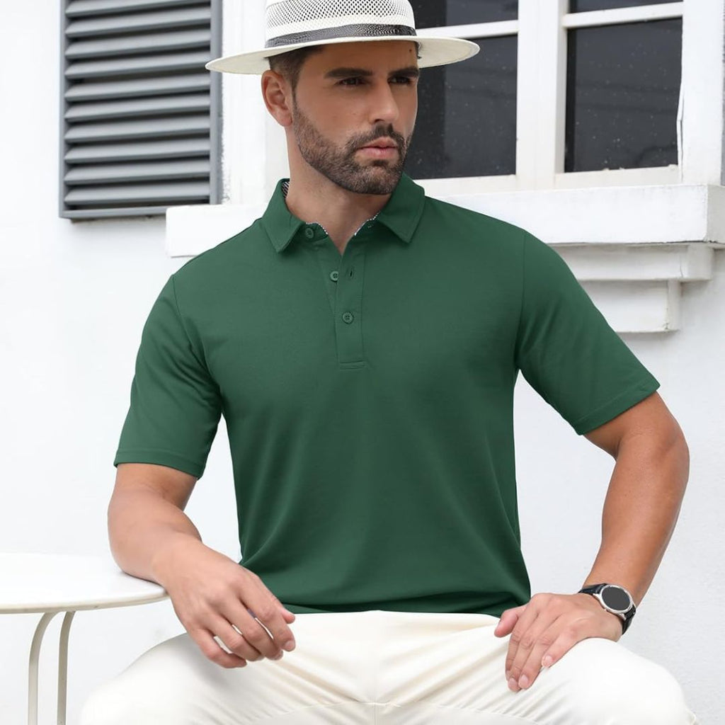Men's Cotton Pique Short Sleeve Classic Fit Polo Shirt