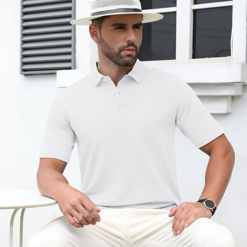Men's Cotton Pique Short Sleeve Classic Fit Polo Shirt