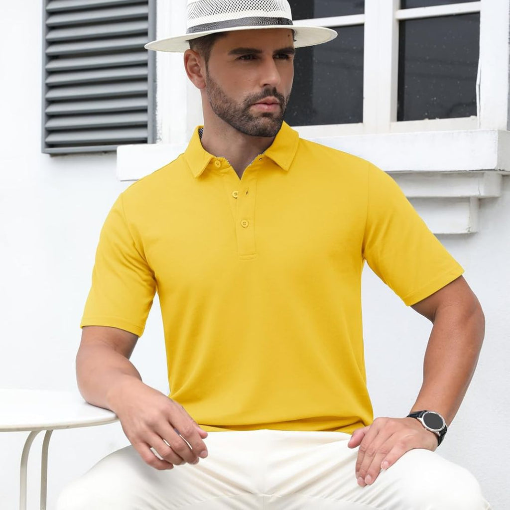 Men's Cotton Pique Short Sleeve Classic Fit Polo Shirt