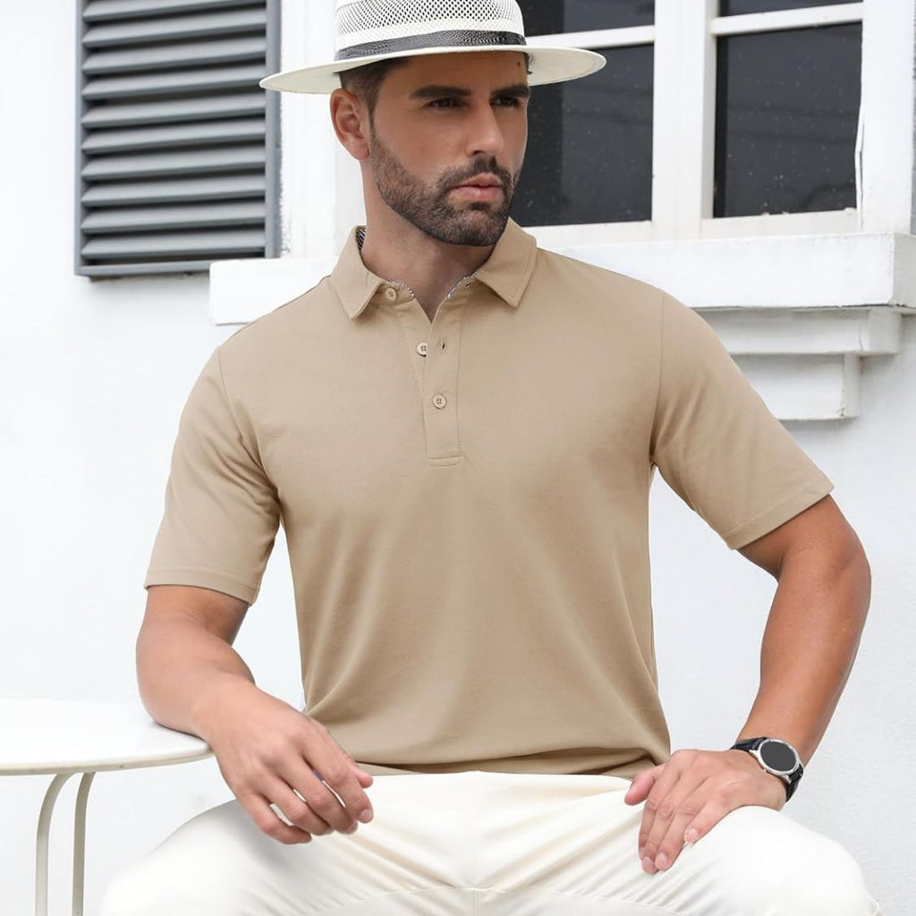 Men's Cotton Pique Short Sleeve Classic Fit Polo Shirt