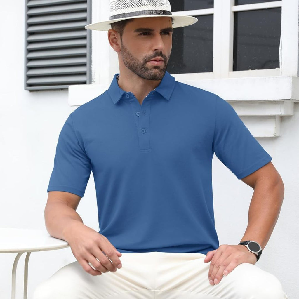 Men's Cotton Pique Short Sleeve Classic Fit Polo Shirt