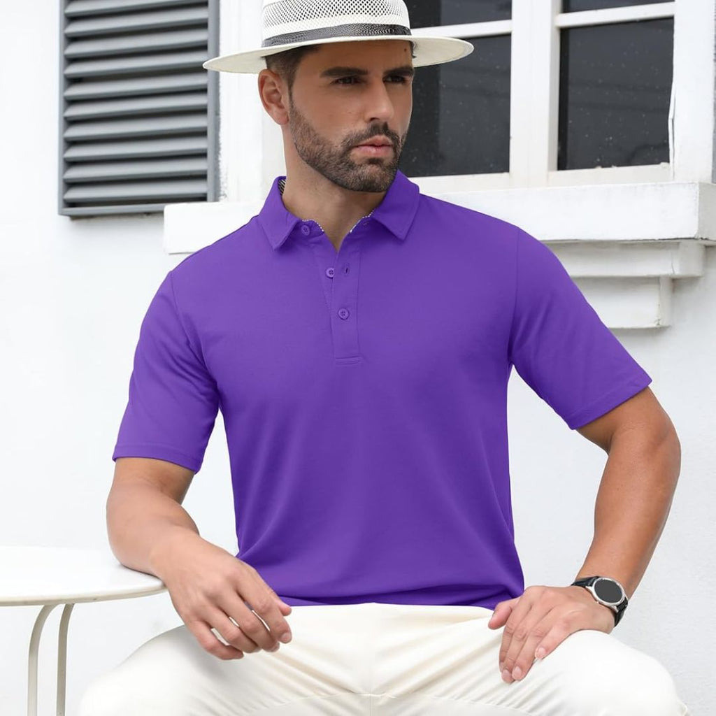 Men's Cotton Pique Short Sleeve Classic Fit Polo Shirt