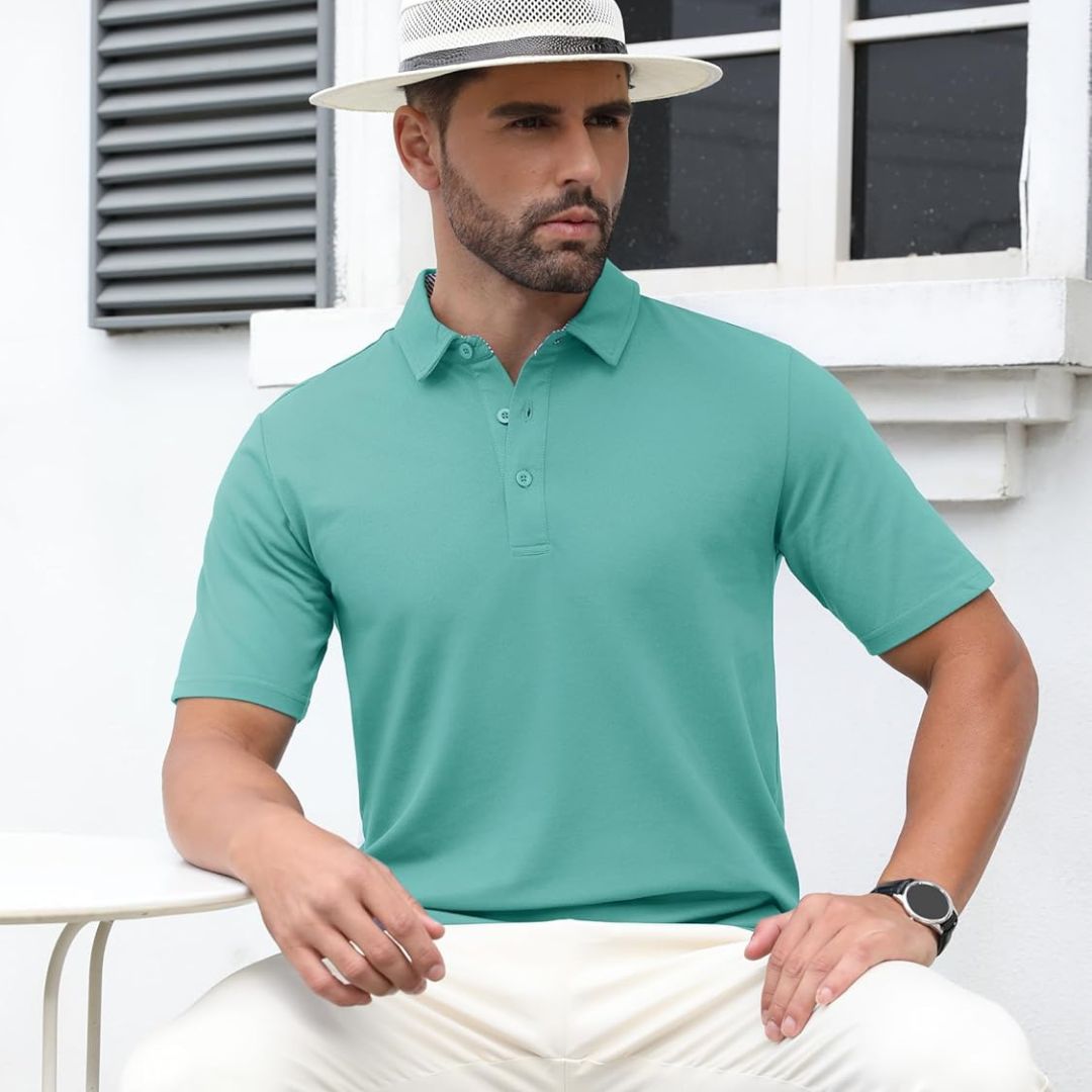 Men's Cotton Pique Short Sleeve Classic Fit Polo Shirt