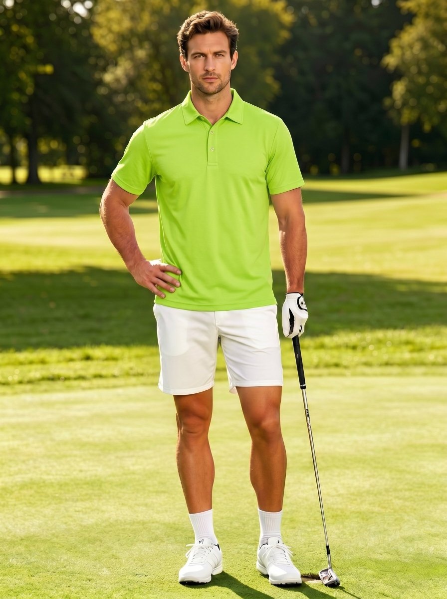 Men's UPF50+ Dry Fit Short Sleeve Performance Golf Polo Work Shirt