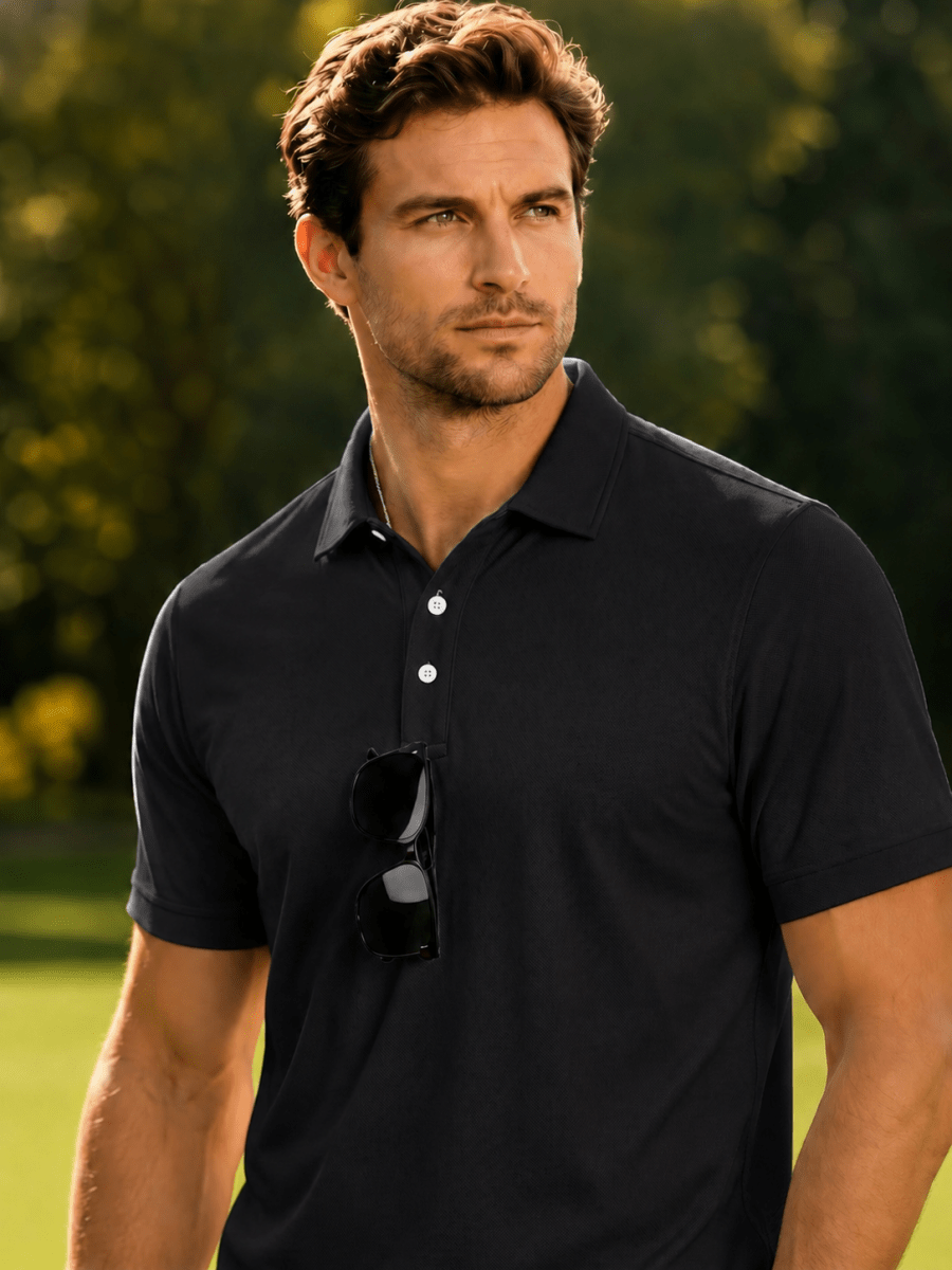 Men's UPF50+ Dry Fit Short Sleeve Performance Golf Polo Work Shirt