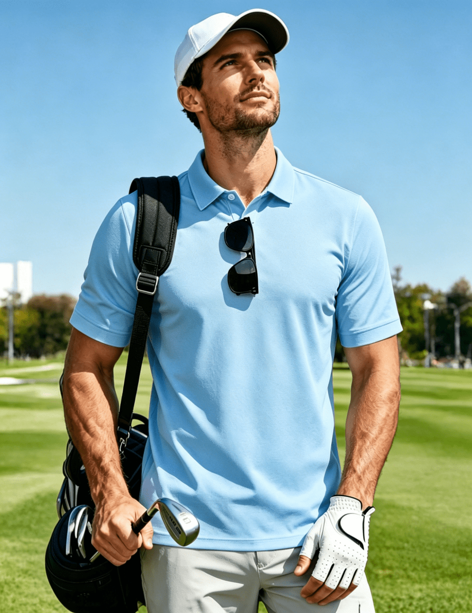 Men's UPF50+ Dry Fit Short Sleeve Performance Golf Polo Work Shirt