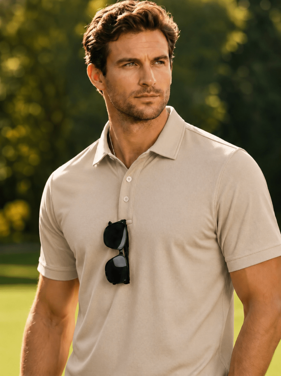 Men's UPF50+ Dry Fit Short Sleeve Performance Golf Polo Work Shirt