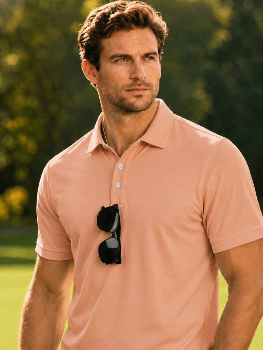 Men's UPF50+ Dry Fit Short Sleeve Performance Golf Polo Work Shirt