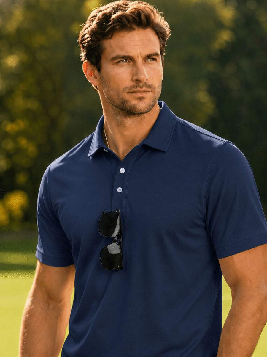 Men's UPF50+ Dry Fit Short Sleeve Performance Golf Polo Work Shirt