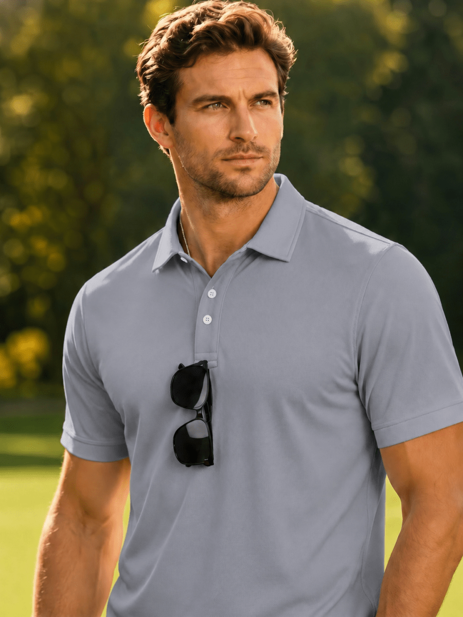 Men's UPF50+ Dry Fit Short Sleeve Performance Golf Polo Work Shirt