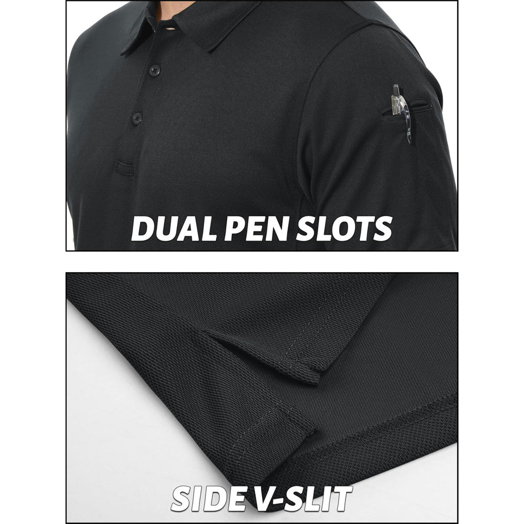 Men's Dry Fit UPF 50+ Golf Workwear Tactical Polo Shirt