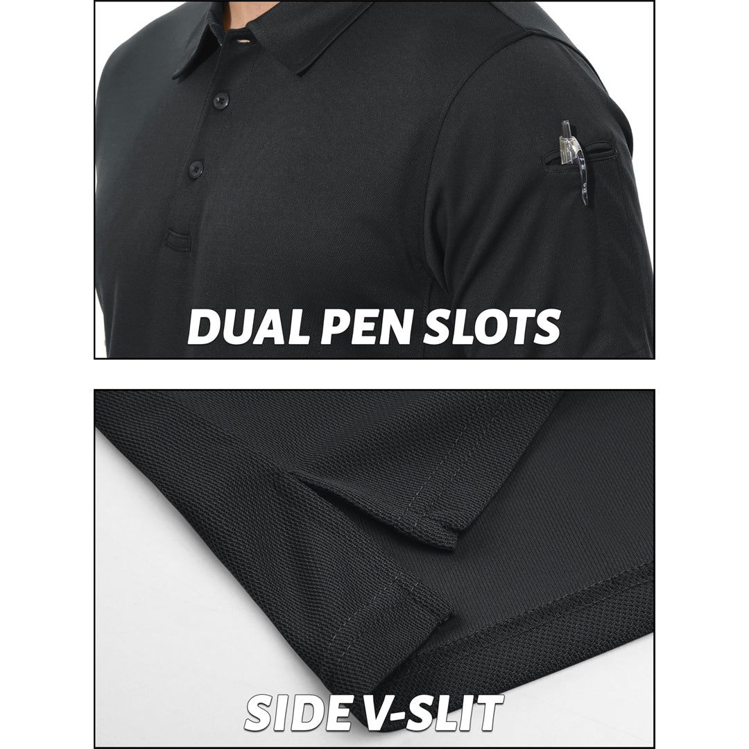 Men's Dry Fit UPF 50+ Golf Workwear Tactical Polo Shirt