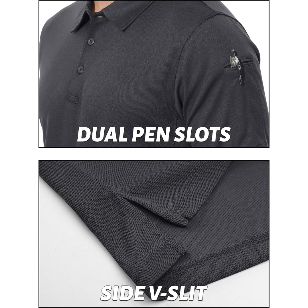 Men's Dry Fit UPF 50+ Golf Workwear Tactical Polo Shirt