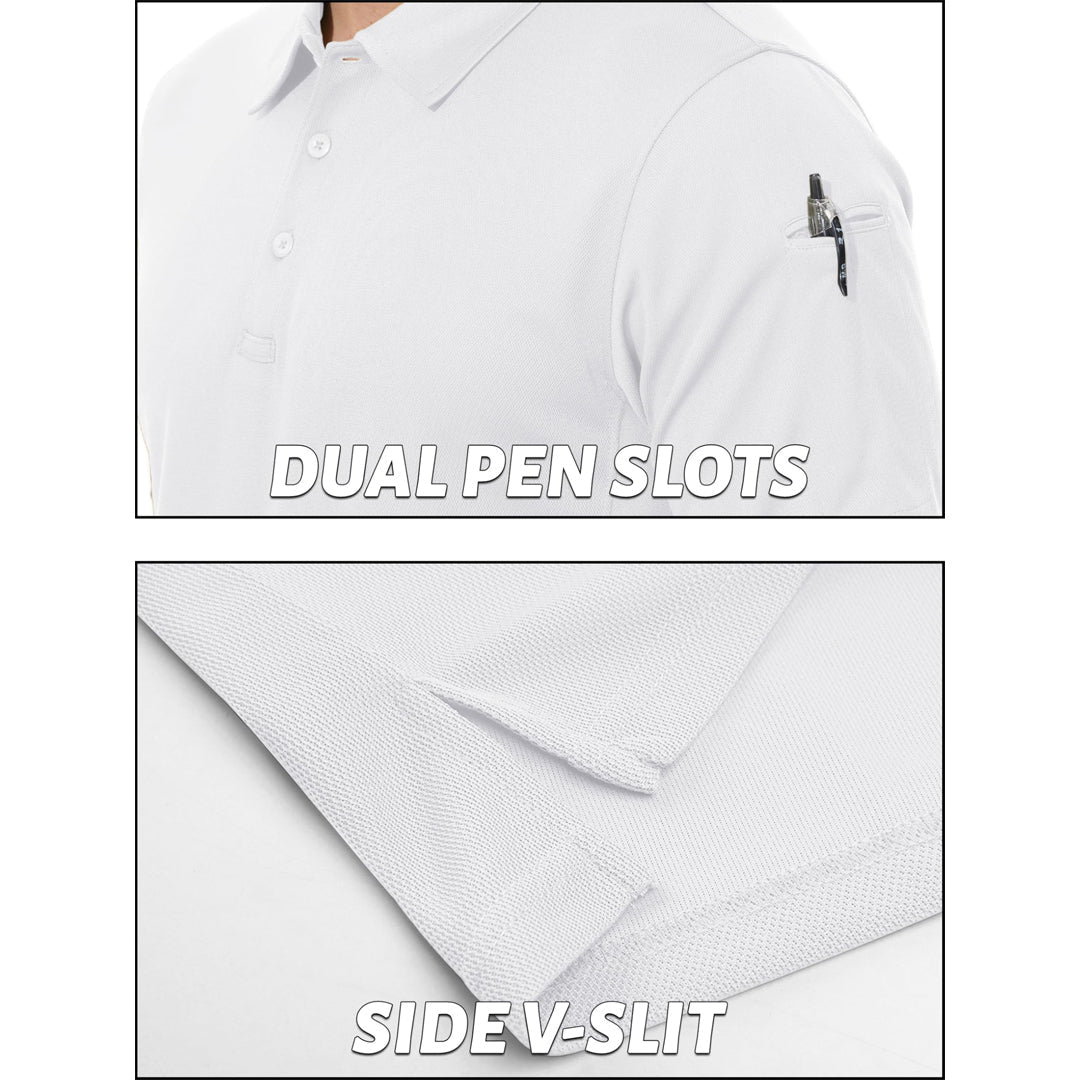 Men's Dry Fit UPF 50+ Golf Workwear Tactical Polo Shirt