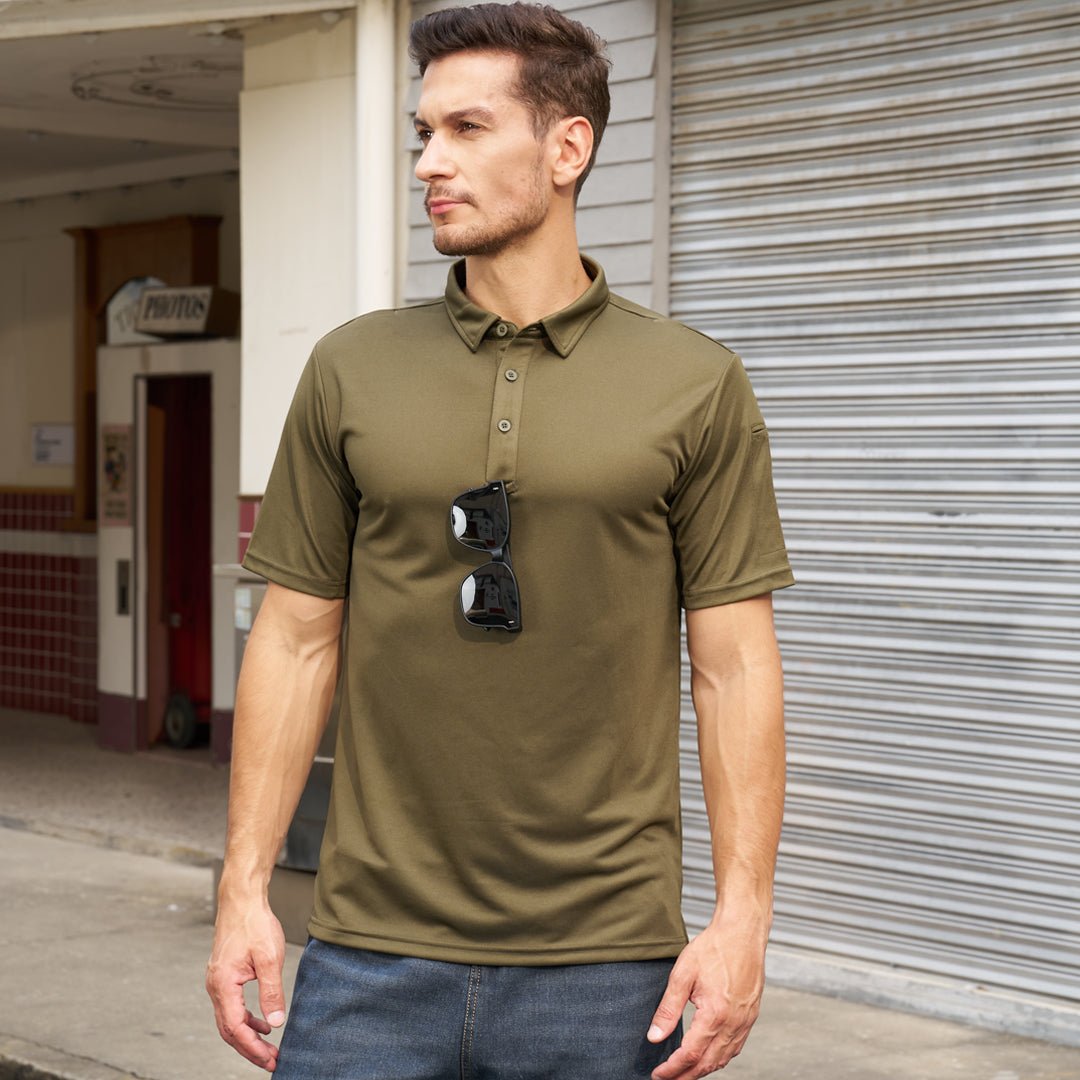 Men's Dry Fit UPF 50+ Golf Workwear Tactical Polo Shirt