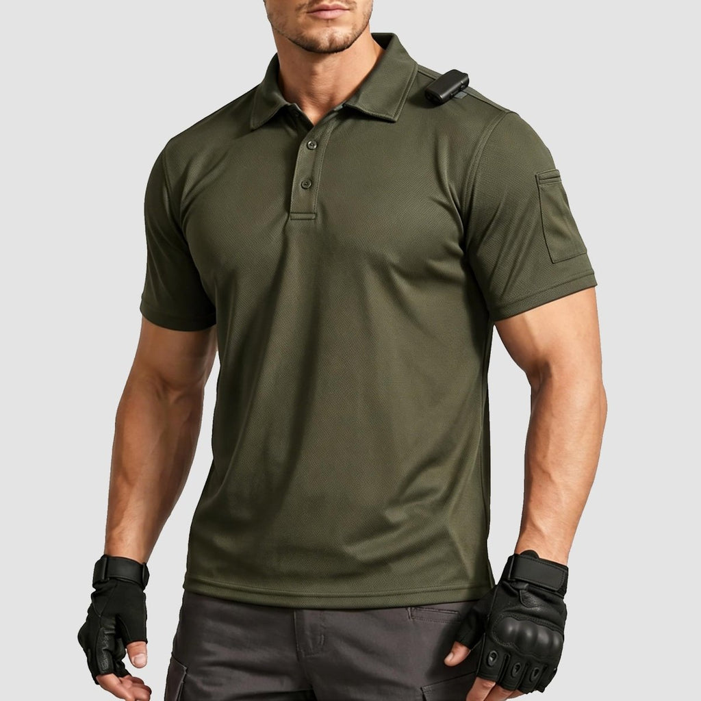 Men's Dry Fit UPF 50+ Golf Workwear Tactical Polo Shirt