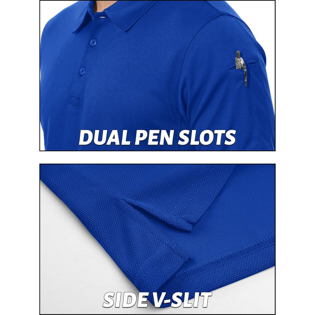 Men's Dry Fit UPF 50+ Golf Workwear Tactical Polo Shirt