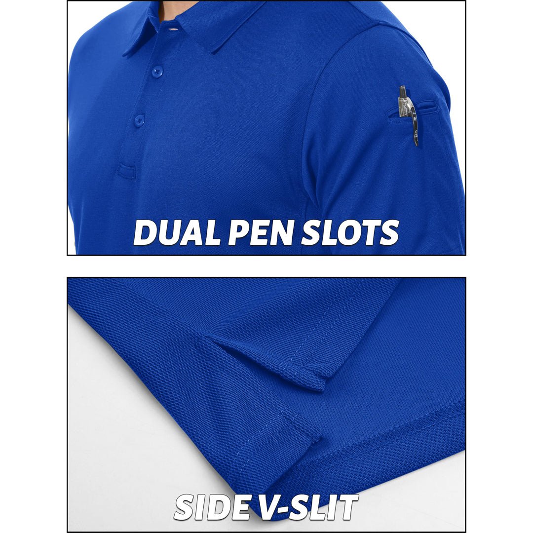 Men's Dry Fit UPF 50+ Golf Workwear Tactical Polo Shirt