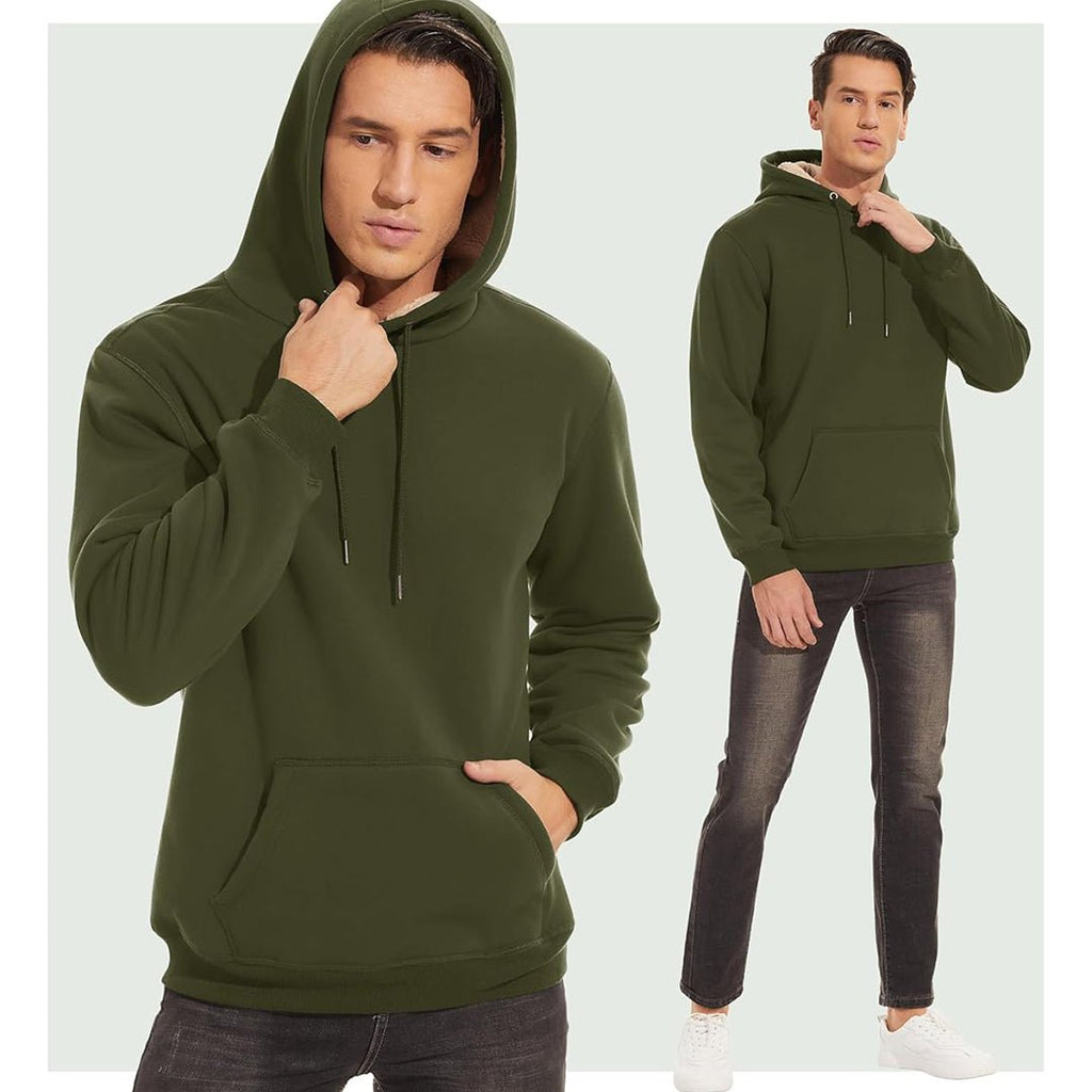 Men's Fleece Hoodie Thick Fleece Lined Sweatshirt