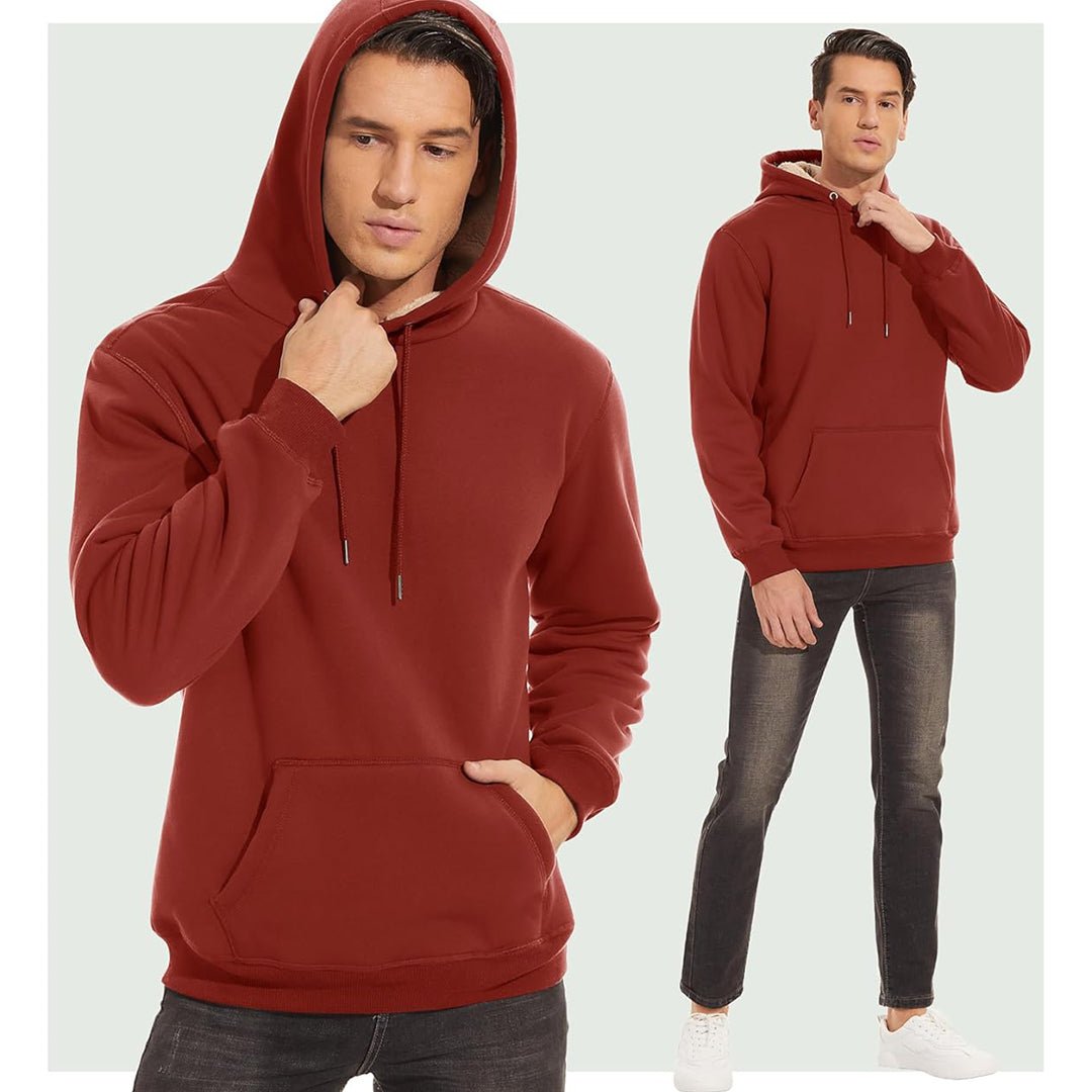 Men's Fleece Hoodie Thick Fleece Lined Sweatshirt