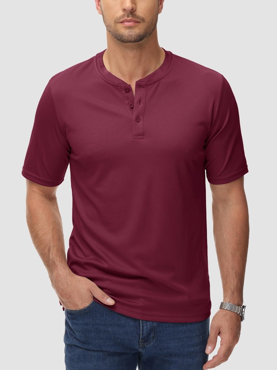 Men's Henley Shirt Short Sleeve T-shirts