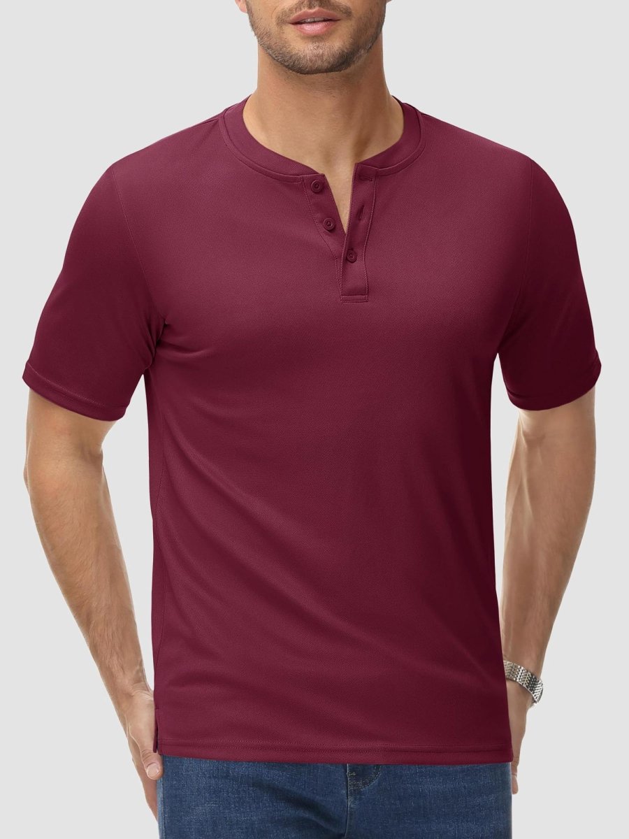 Men's Henley Shirt Short Sleeve T-shirts