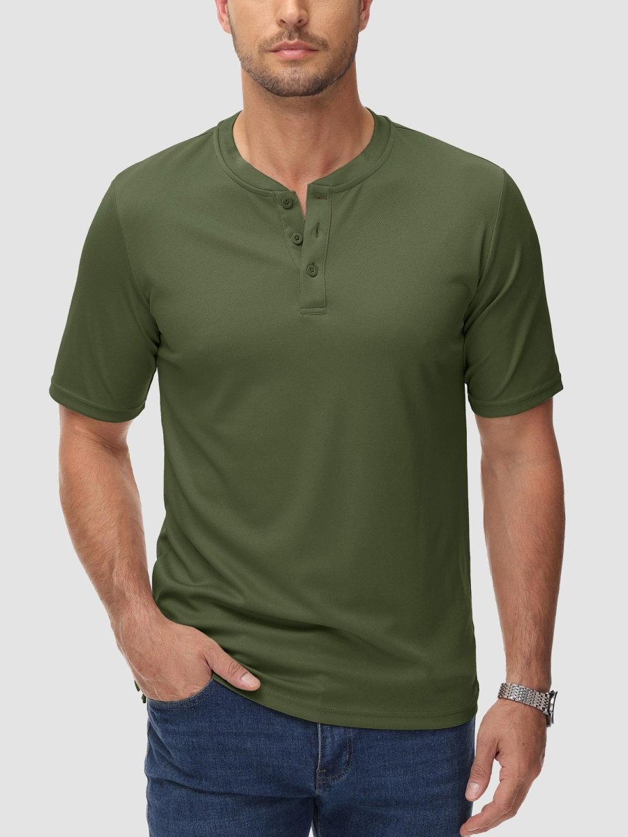 Men's Henley Shirt Short Sleeve T-shirts