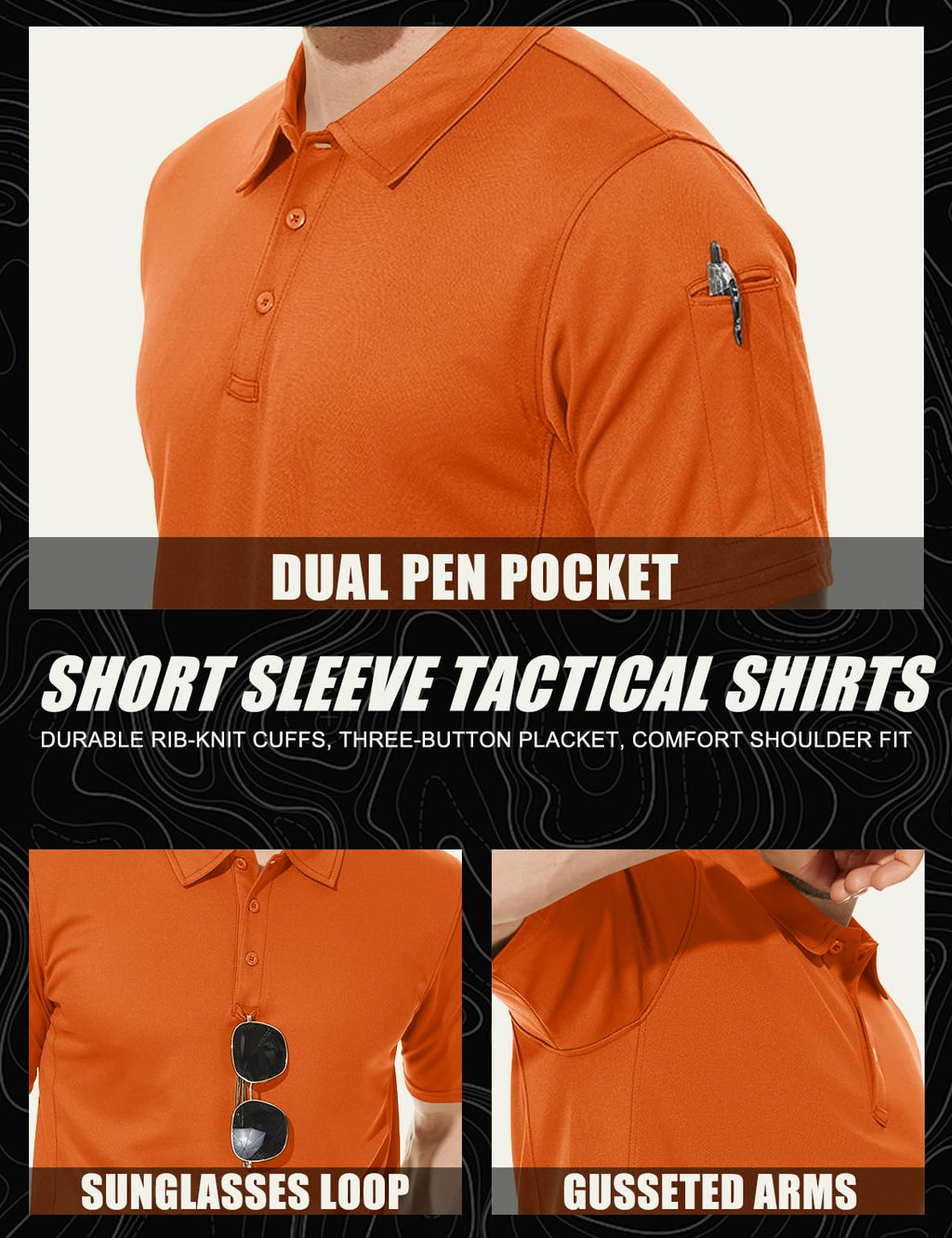 Mens Outdoor Sports Performance Polo Shirts