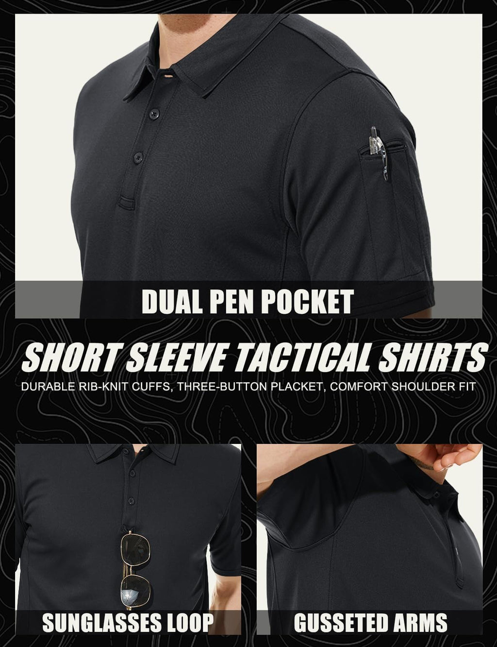 Mens Outdoor Sports Performance Polo Shirts