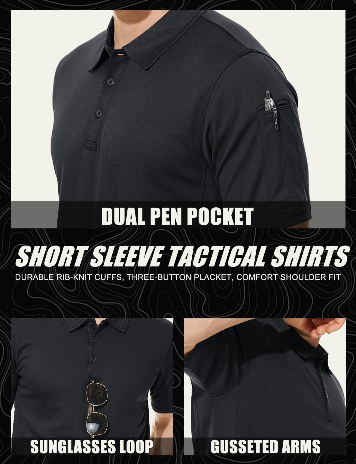 Mens Outdoor Sports Performance Polo Shirts