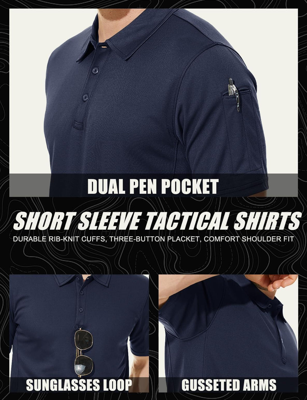 Mens Outdoor Sports Performance Polo Shirts