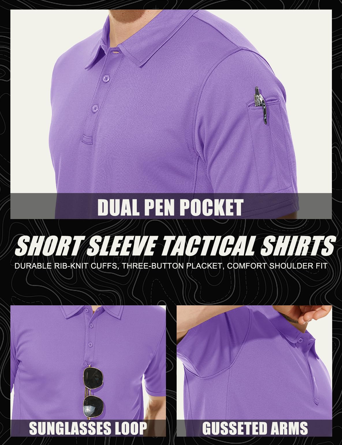 Mens Outdoor Sports Performance Polo Shirts