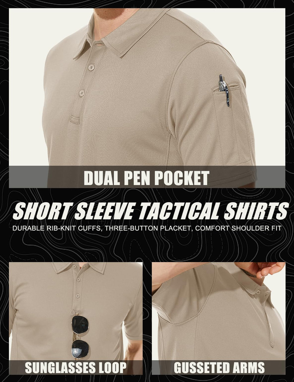 Mens Outdoor Sports Performance Polo Shirts