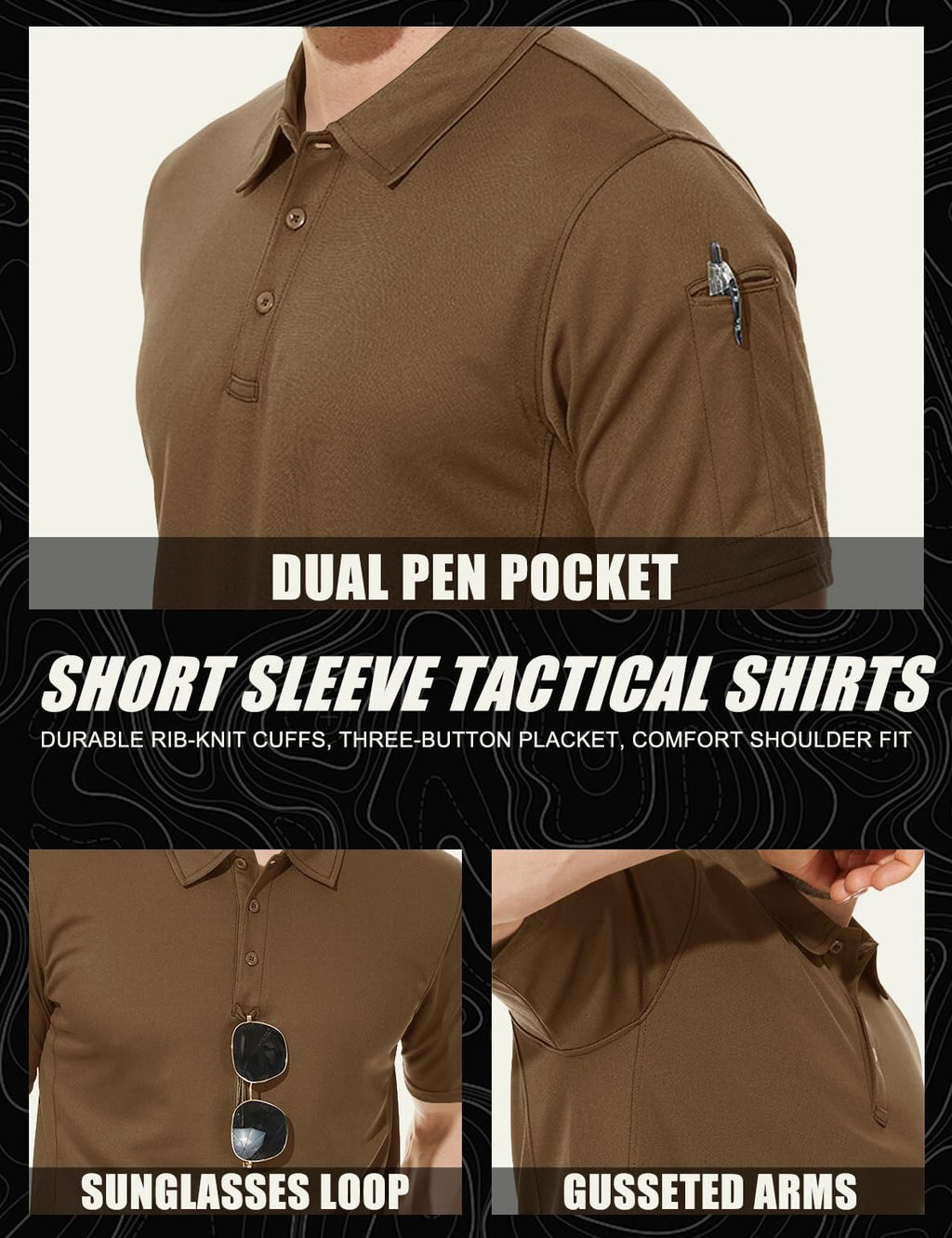 Mens Outdoor Sports Performance Polo Shirts