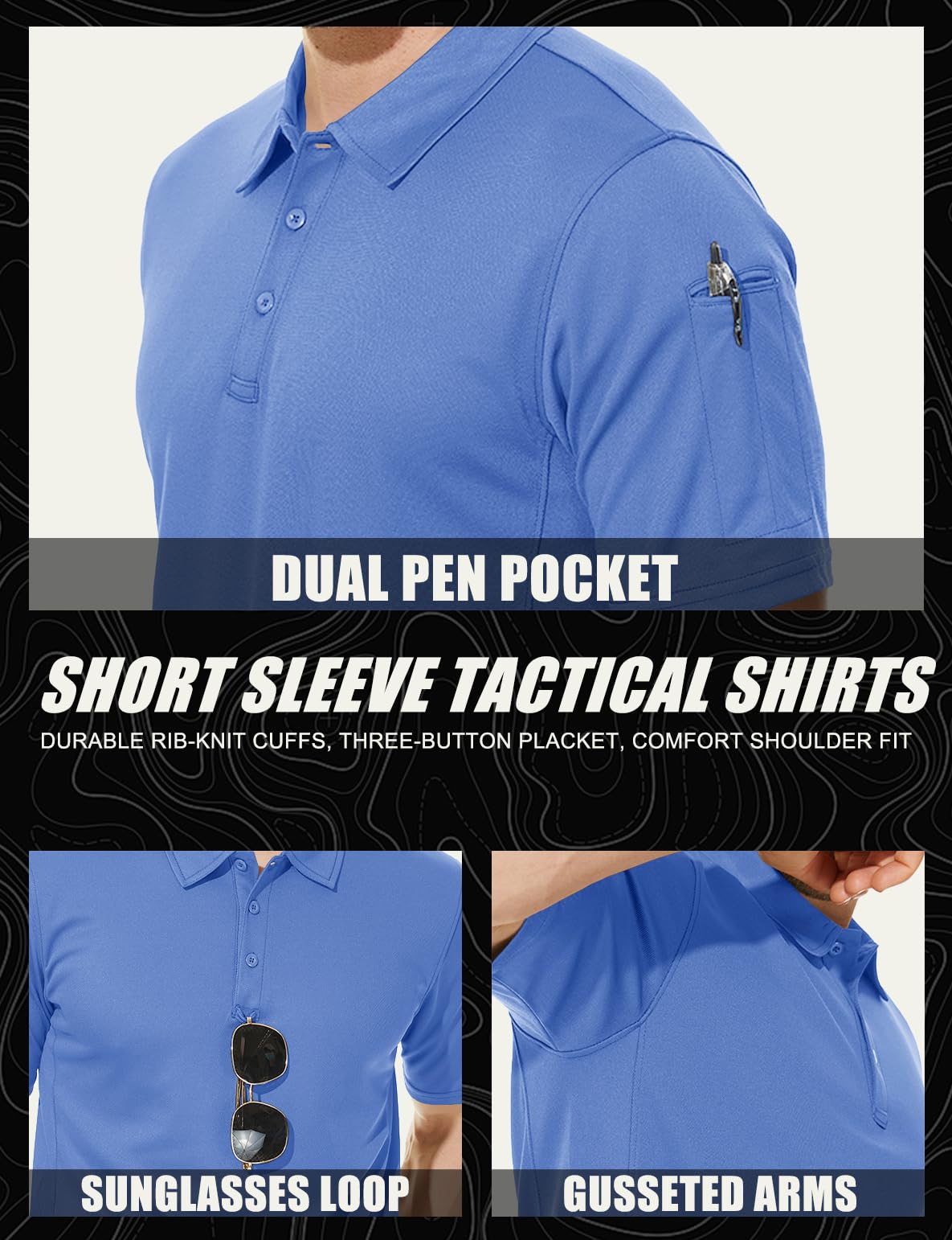 Mens Outdoor Sports Performance Polo Shirts