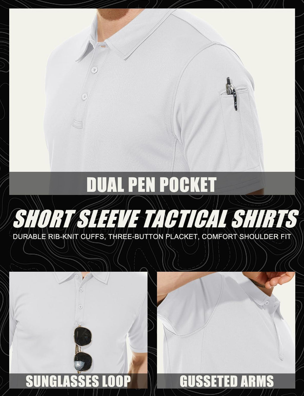 Mens Outdoor Sports Performance Polo Shirts