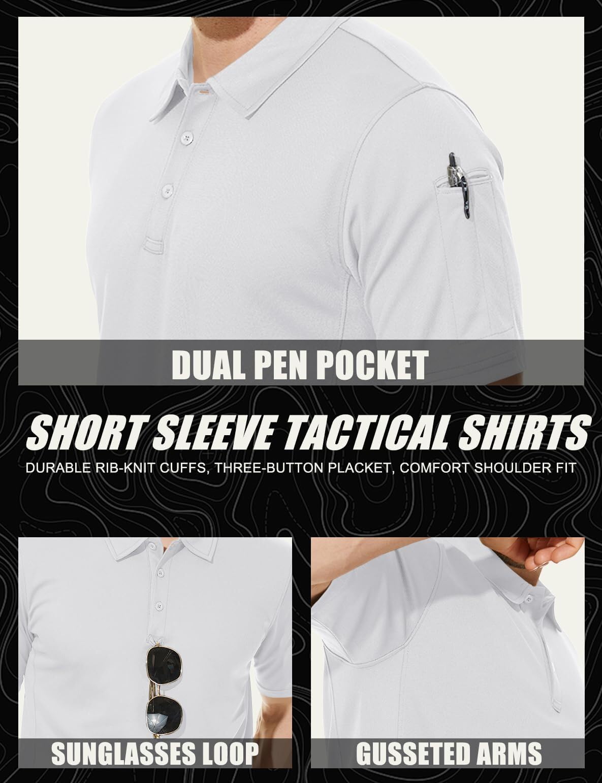 Mens Outdoor Sports Performance Polo Shirts