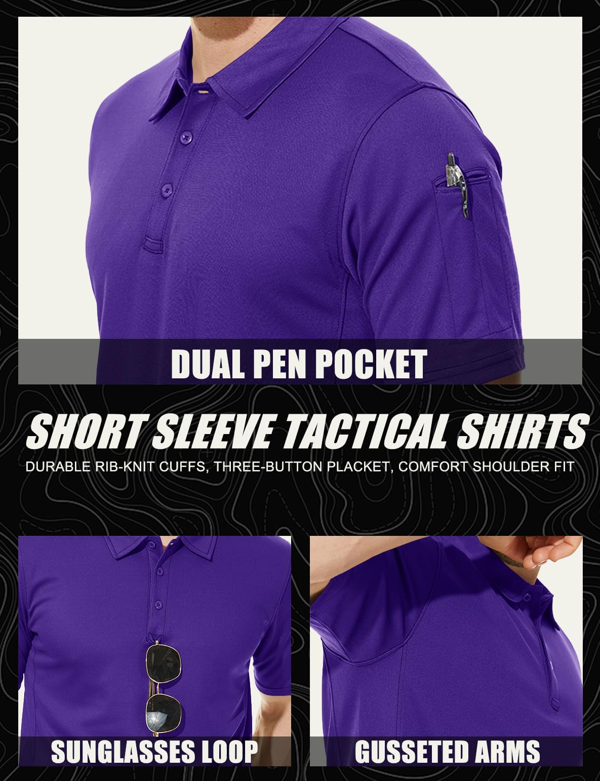 Mens Outdoor Sports Performance Polo Shirts