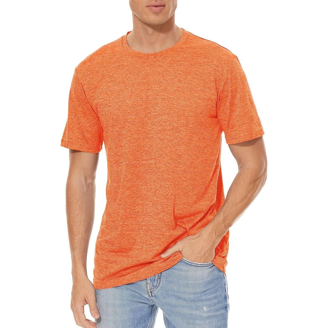 Men's Quick-Dry Solid Round Neck T-shirt