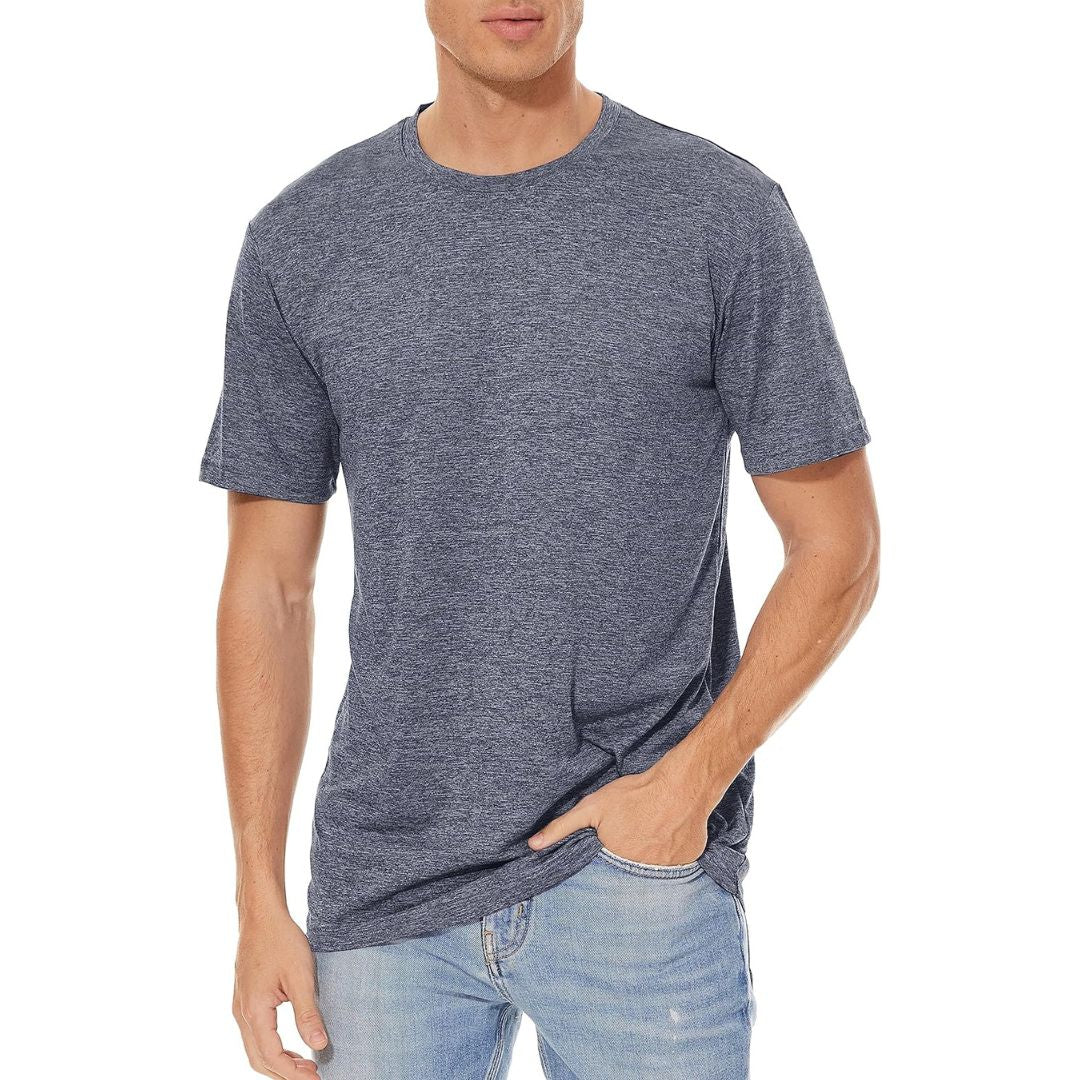 Men's Quick-Dry Solid Round Neck T-shirt