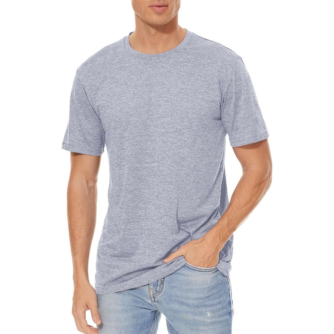 Men's Quick-Dry Solid Round Neck T-shirt